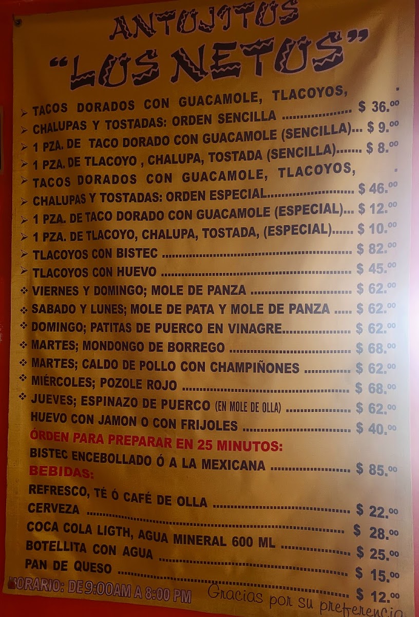 Los Netos Antojitos Mexicanos Menu - Image 2